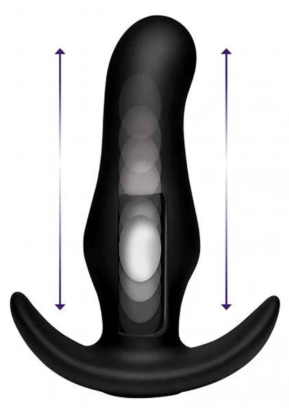 Thump It 7X Curved Silicone Rechargeable Thumping Anal Plug With Remote Control