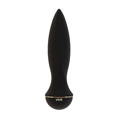 Aki Black Vibrating Anal Plug Black