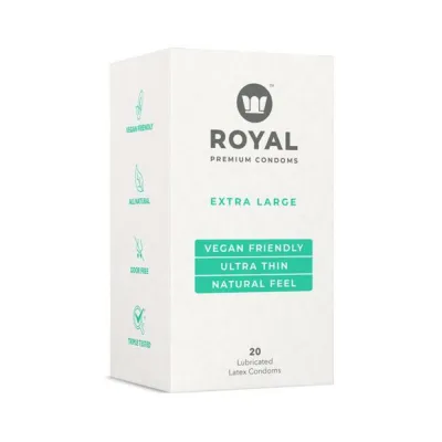 Royal Condom Extra Large Vegan Condoms 20 pack