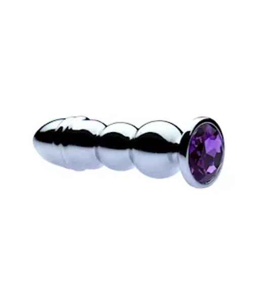 Kink Range Jewelled Triple Bulb Butt Plug - 5.4 Inch - Purple - 5.2 Inch — image 3 of 4