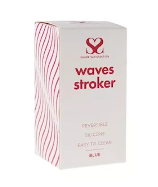 Share Satisfaction Reversible Waves Stroker - Baby Blue - 4.1 Inch — image 5 of 6