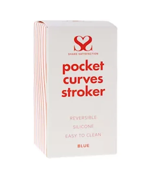 Share Satisfaction Reversible Pocket Curves Stroker - Baby Blue - 4 Inch — image 5 of 6