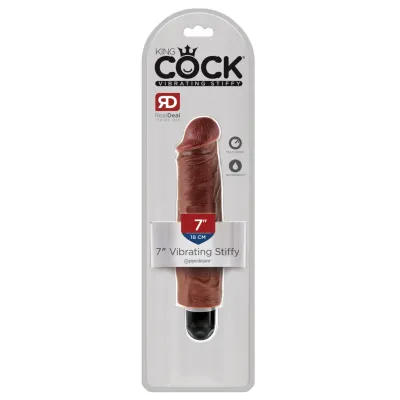 King Cock 7 Vibrating Stiffy Brown