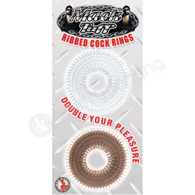 Mack Tuff Ribbed Cock Rings 2 Pack