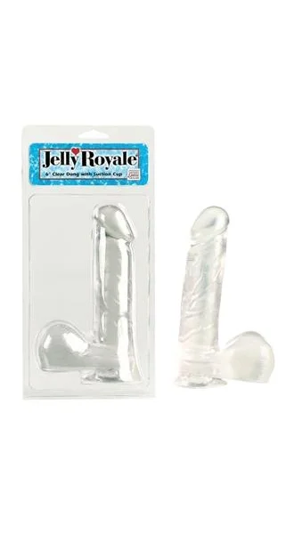 JELLY ROYALE DONG WITH SUCTION CUP 6 INCH CLEAR