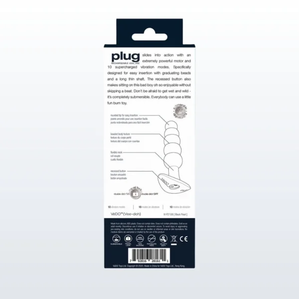 VeDO Plug Vibrating Butt Plug - Black