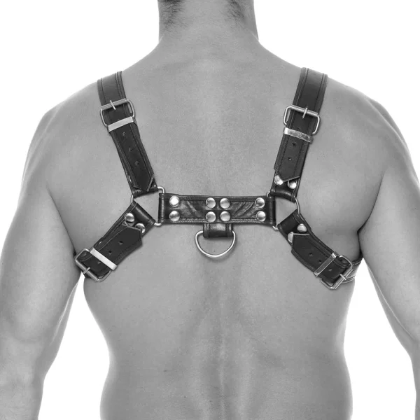 Ouch Chest Bulldog Harness Black Large to Xlarge