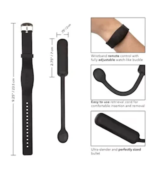 Petite Bullet Mini Vibrator With Wristband Remote - Black — image 16 of 18