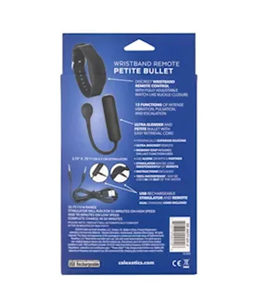 Petite Bullet Mini Vibrator With Wristband Remote - Black — image 18 of 18