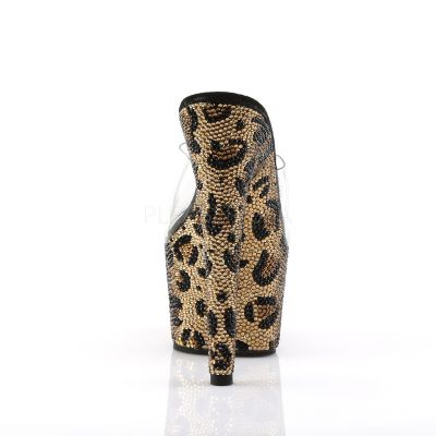 7 inches Heel 2 3 4 inches PF Slide w RS in Leopard Skin Pattern