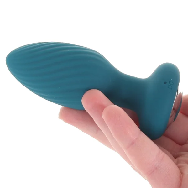 Playboy Pleasure Spinning Tail Teaser Silicone Rotating Vibrating Butt Plug With Remote - Evergreen