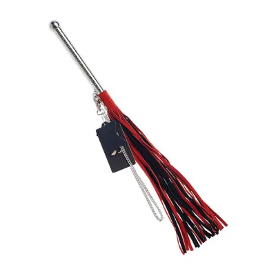 Bound X Suede Flogger With Thin Metal Handle And Chain