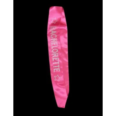 Bachelorette sash w crystals hot pink