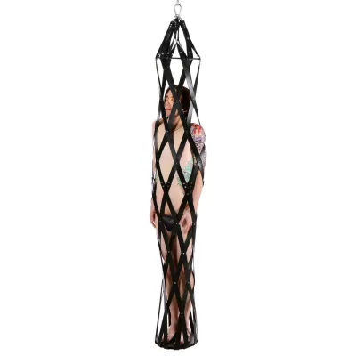 Hanging Rubber Strap Cage Black