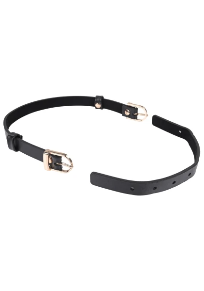 Sex & Mischief Double Buckle Day Collar By Sportsheets - Black & Gold