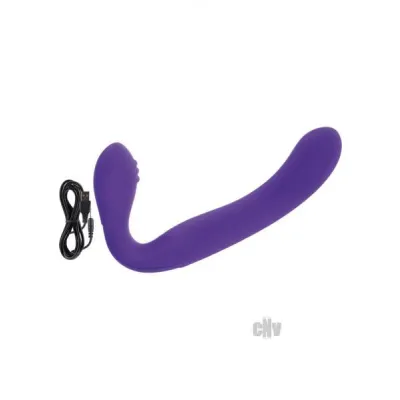 Rechargeable Silicone Love Rider Strapless Strap on Purple
