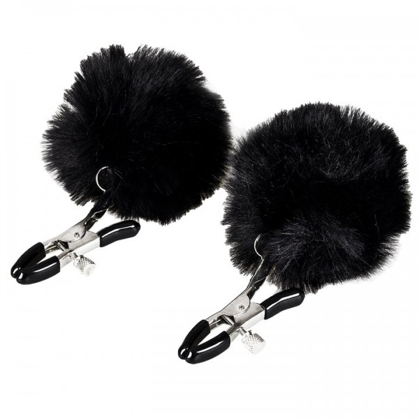 Bondara Black Super Furry Nipple Clamps