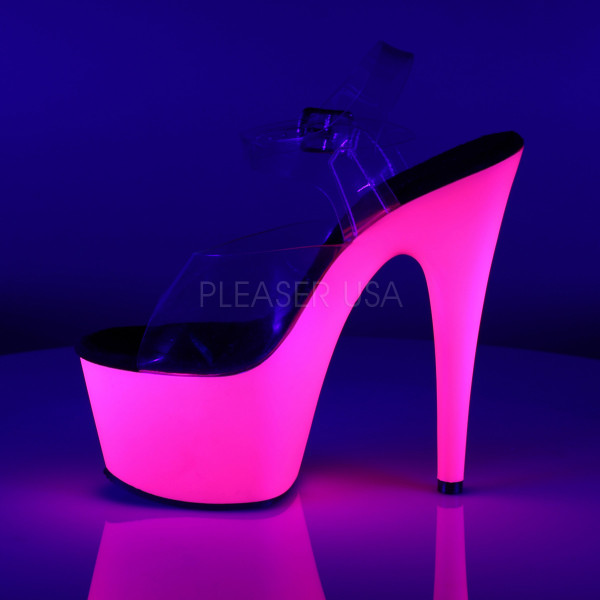 ADORE-708UV - 7" Neon Bottom Ankle Strap PF Sandal — image 7 of 8