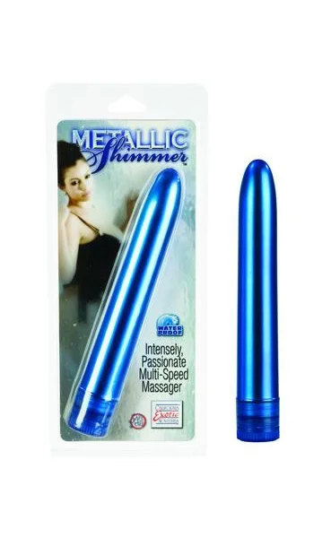 Metallic Shimmers 6 inch Vibrator - Blue