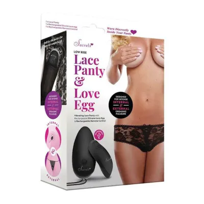 Vibrating Low Rise Rechargable Panties Black One Size