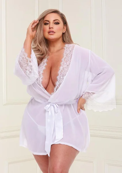 Sheer Chiffon & Lace Robe — image 12 of 13
