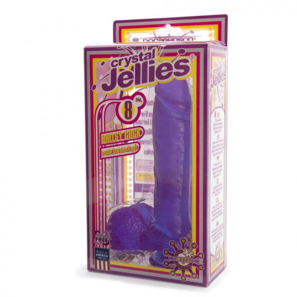 Doc Johnson Crystal Jellies Ballsy Suction Cup Dildo 8 Inch