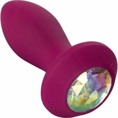 Power Gem Silicone Vibrating Petite Crystal Anal Probe by CalExotics Purple