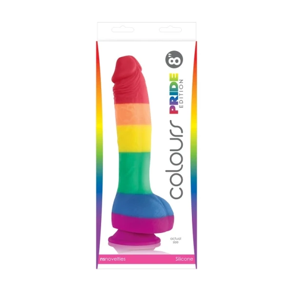 Colours Pleasures 8 Inch Pride Edition Silicone Suction Cup Dildo