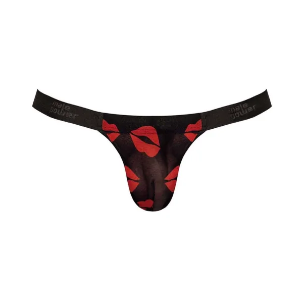 Male Power Kiss Me Micro Thong V Sheer Lips L/xl — image 5 of 12