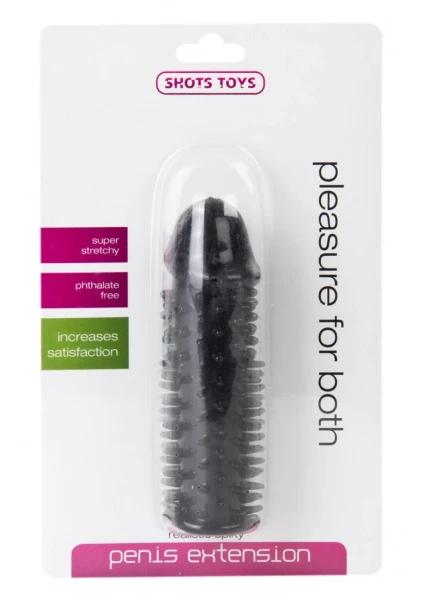Realistic Spikey Penis Extension - Black