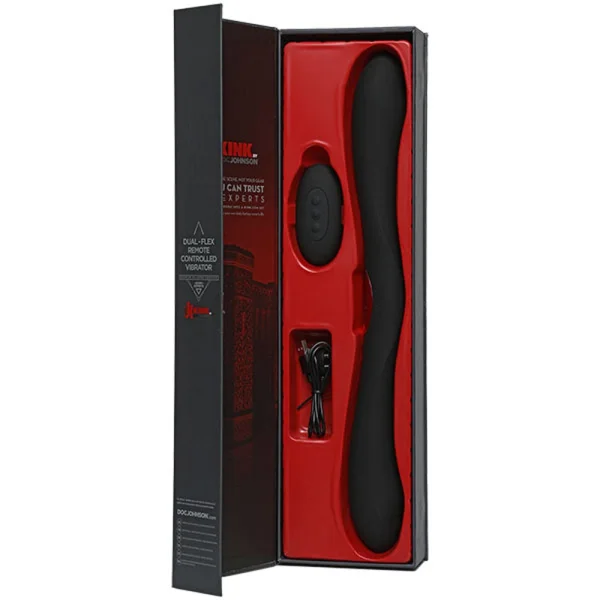 KINK Dual-Flex Silicone Rechargeable Vibrator With Wireless Remote By Doc Johnson