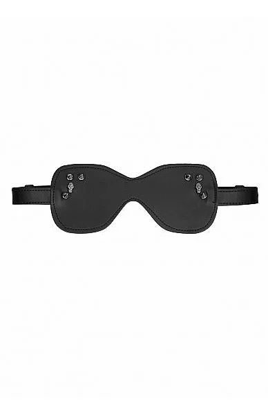 Ouch! Skulls & Bones Large Eye Mask With Skulls and Spikes Black