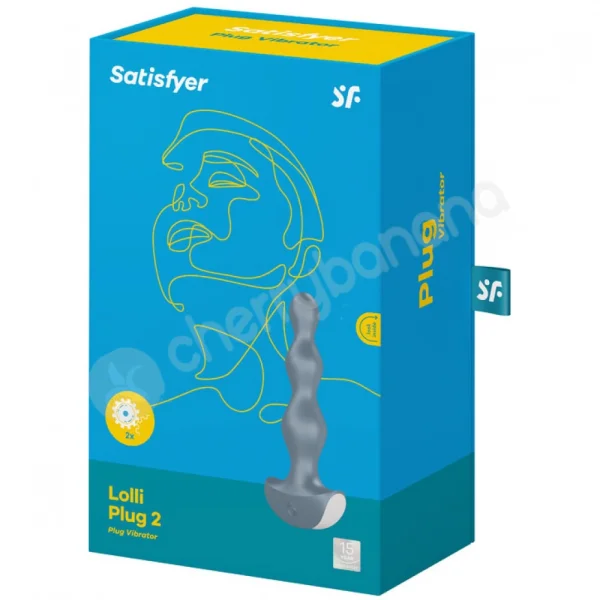 Satisfyer Lolli Plug 2 Grey 5.6" Silicone Vibrating Anal Beads