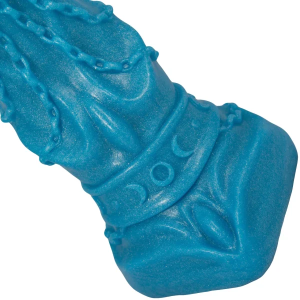 The Selene Goddess of the Moon 7.5" Silicone Fantasy Dildo By Uberrime - Glow-In-The-Dark Blue