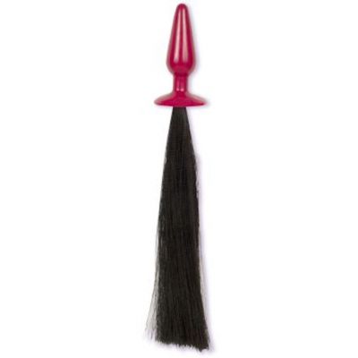 Pony Play Whip With Butt Plug Black Ml