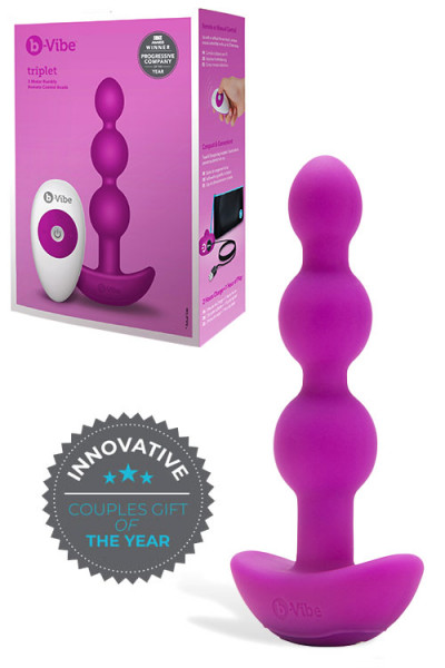 B-Vibe Vibrating Silicone 5.4" Anal Beads with Remote