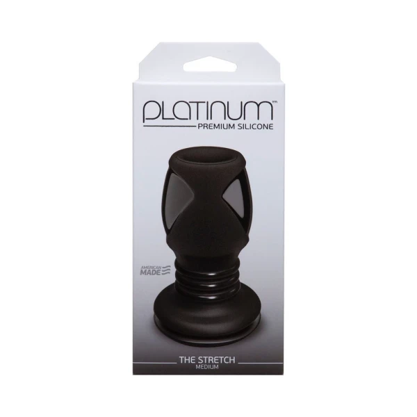 Platinum Silicone The Stretch Silicone Anal Plug Medium - Black — image 13 of 13