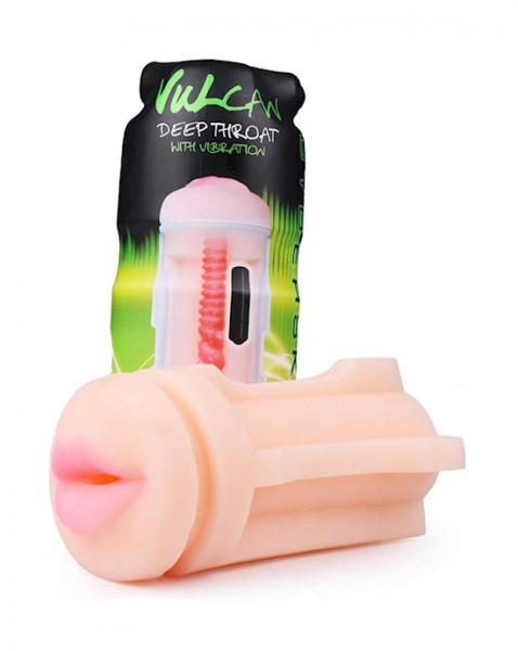 Cyberskin Vulcan Vibrating Deep Throat - Cream