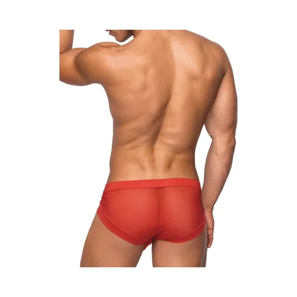 Male Power Hoser Micro Mini Hose Short Red Med — image 4 of 6