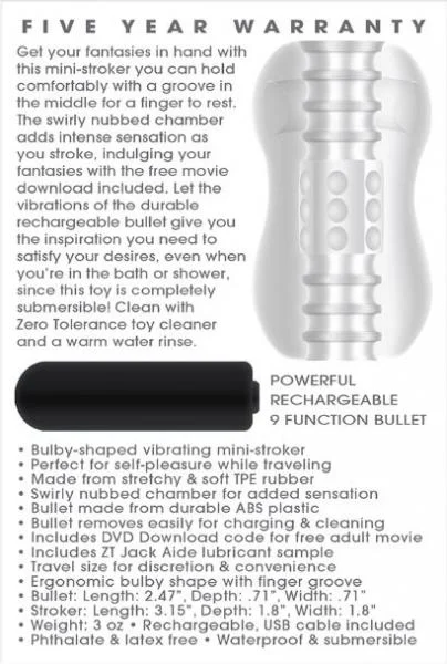 The Crackle Rechargeable Compact Stroker Clear