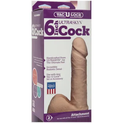 Vac U Lock 6 Inch Ultraskyn Cock Vanilla