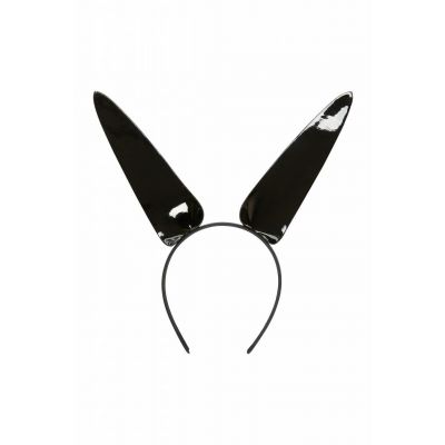Shiny Black Rabbit Ear Headband Playful Promises