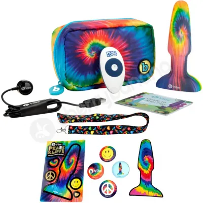 B Vibe Peace Love Tie Dye Remote Rimming Plug