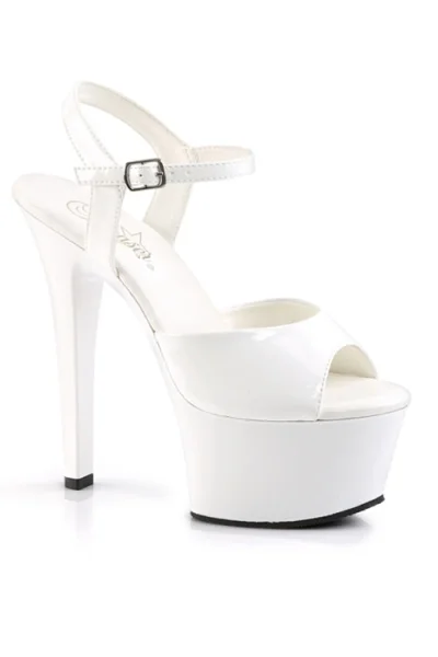 Aspire 6" White Vegan Platforrm Sandal By Pleaser — image 4 of 5