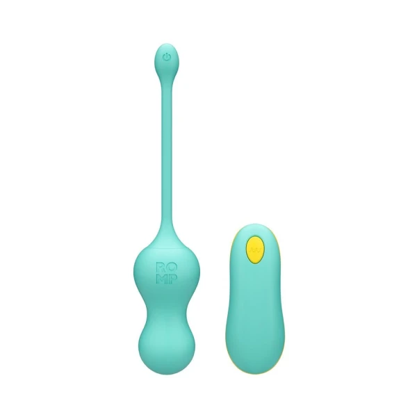 G Spot Vibrators: ROMP Cello Rechargeable Remote-controlled Silicone G-spot Egg Vibrator Light Teal
