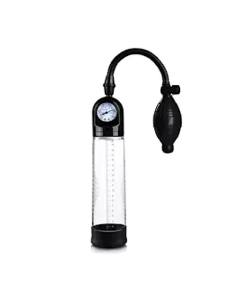Manual Squeeze Penis Pump With Gauge - Black — image 2 of 2