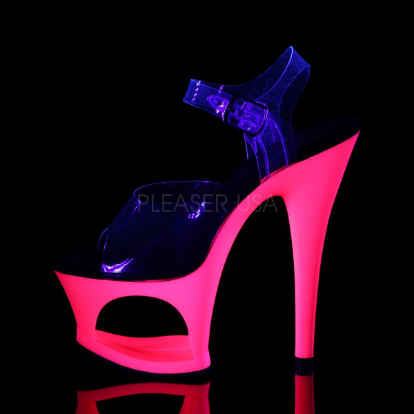 7 inches Heel, 2 3/4 inches Cut-Out PF UV Reactive Ankle Strap Sandal — image 7 of 8