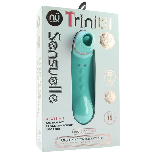 NU Sensuelle Trinitii XLR8 Powerful Flickering Tongue Vibrator with Suction