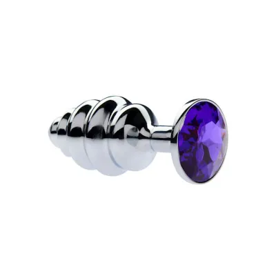 Kink Range Alloy Gemmed Butt Plug 2 9 Inch Purple Small