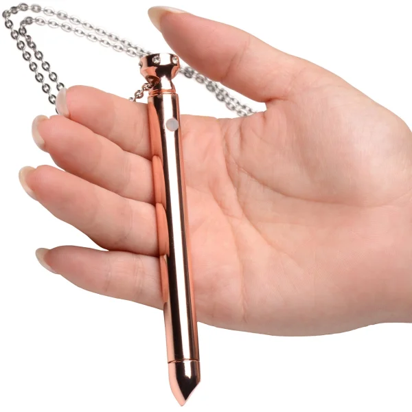Charmed 7X Rechargeable Stainless Steel Vibrating Necklace - Rose Gold